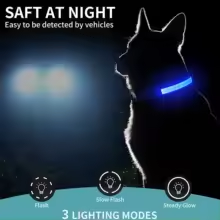 Smart LED Dog Collar with AirTag Holder – Waterproof, Reflective & Adventure-Ready